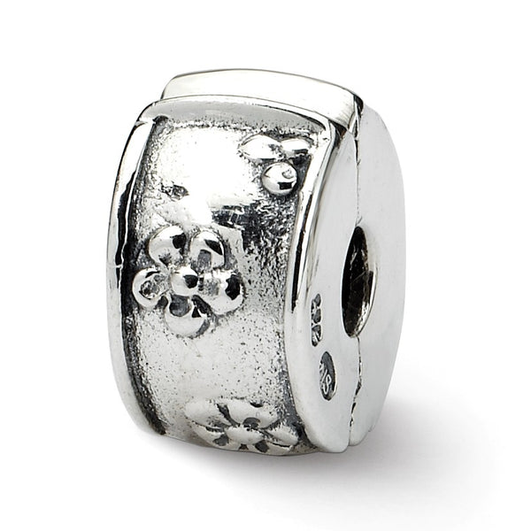 Sterling Silver Reflections Hinged Floral Clip Bead