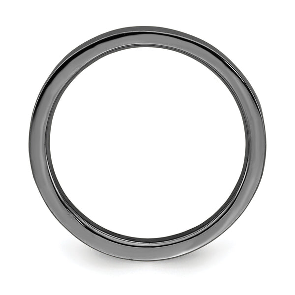 Sterling Silver Stackable Expressions Black-plated Polished Ring