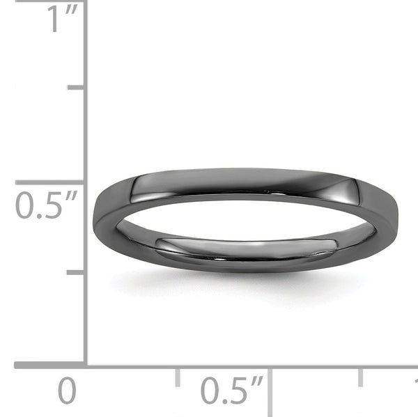 Sterling Silver Stackable Expressions Black-plated Polished Ring