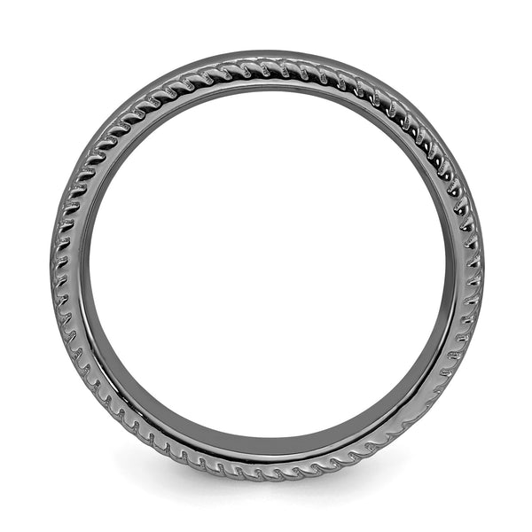 Sterling Silver Stackable Expressions Black-plated Ring