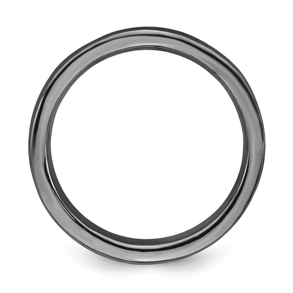 Sterling Silver Stackable Expressions Black-plated Ring