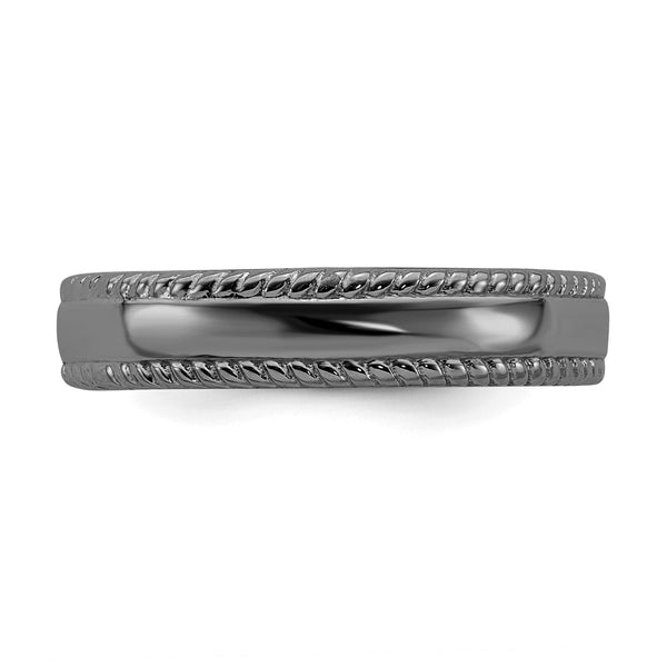 Sterling Silver Stackable Expressions Black-plated Ring