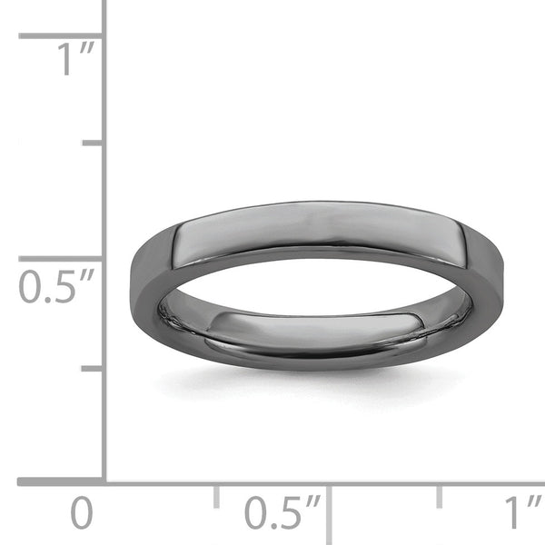Sterling Silver Stackable Expressions Black-plated Ring
