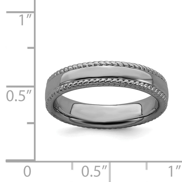 Sterling Silver Stackable Expressions Black-plated Ring