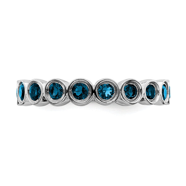 Sterling Silver Stackable Expressions Blue Topaz Ring