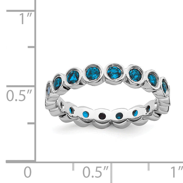 Sterling Silver Stackable Expressions Blue Topaz Ring