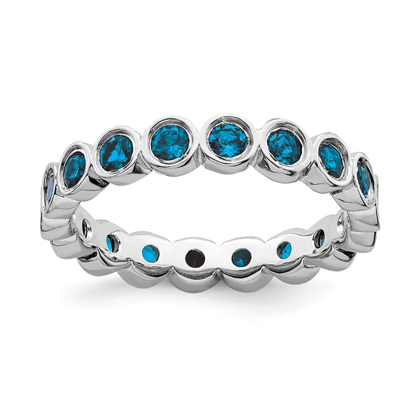 Sterling Silver Stackable Expressions Blue Topaz Ring