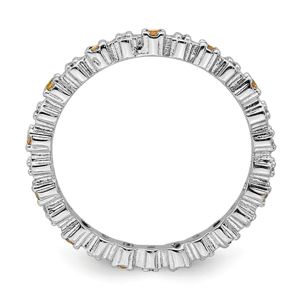 Sterling Silver Stackable Expressions Citrine & Diamond Ring
