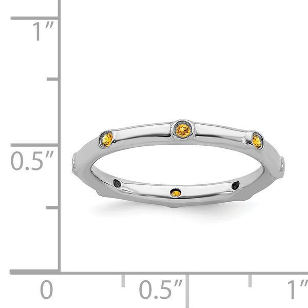 Sterling Silver Stackable Expressions Citrine Ring