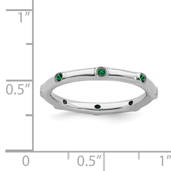Sterling Silver Stackable Expressions Created Emerald Ring