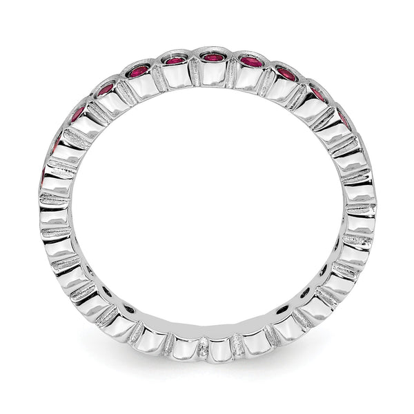 Sterling Silver Stackable Expressions Created Ruby Ring