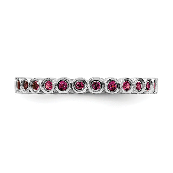 Sterling Silver Stackable Expressions Created Ruby Ring