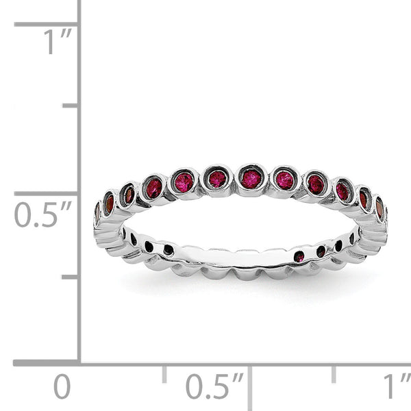 Sterling Silver Stackable Expressions Created Ruby Ring