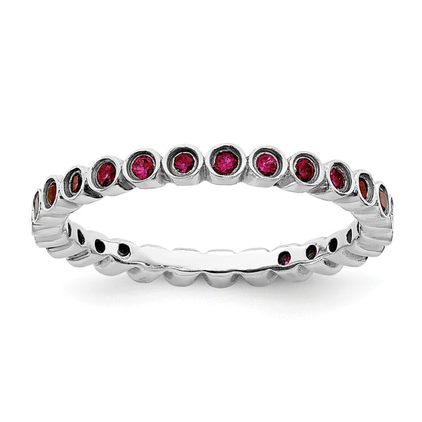 Sterling Silver Stackable Expressions Created Ruby Ring