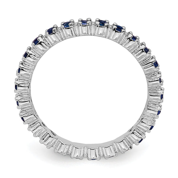 Sterling Silver Stackable Expressions Created Sapphire Ring