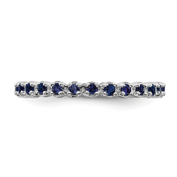 Sterling Silver Stackable Expressions Created Sapphire Ring