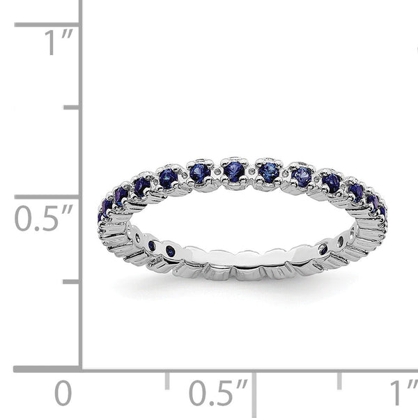 Sterling Silver Stackable Expressions Created Sapphire Ring