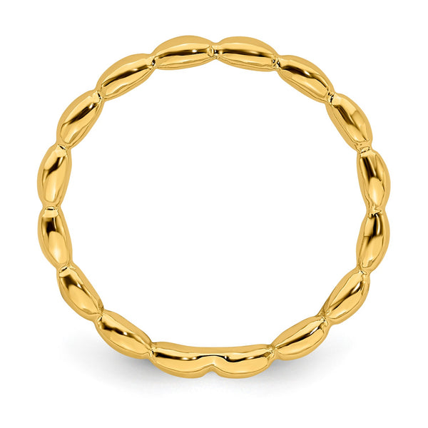 Sterling Silver Stackable Expressions Gold-plated Rice Ring