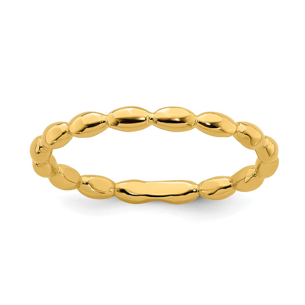 Sterling Silver Stackable Expressions Gold-plated Rice Ring