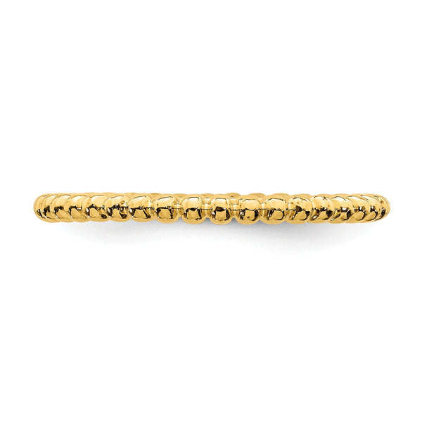 Sterling Silver Stackable Expressions Gold-plated Ring