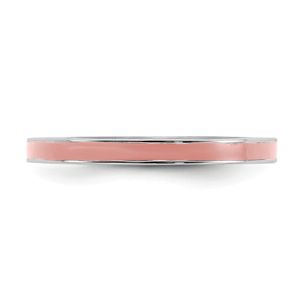 Sterling Silver Stackable Expressions Pink Enameled 2.25mm Ring