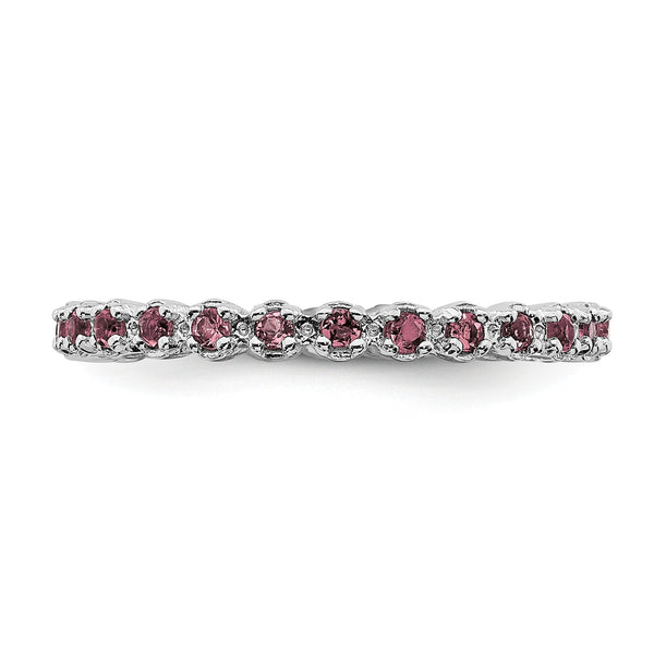 Sterling Silver Stackable Expressions Pink Tourmaline Ring