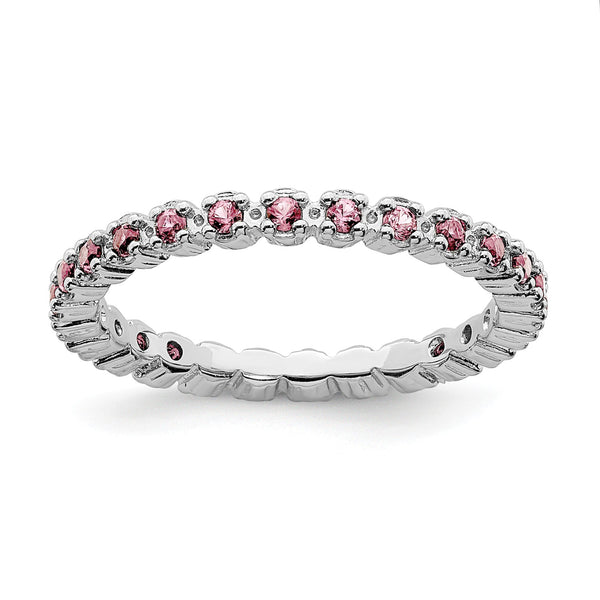 Sterling Silver Stackable Expressions Pink Tourmaline Ring