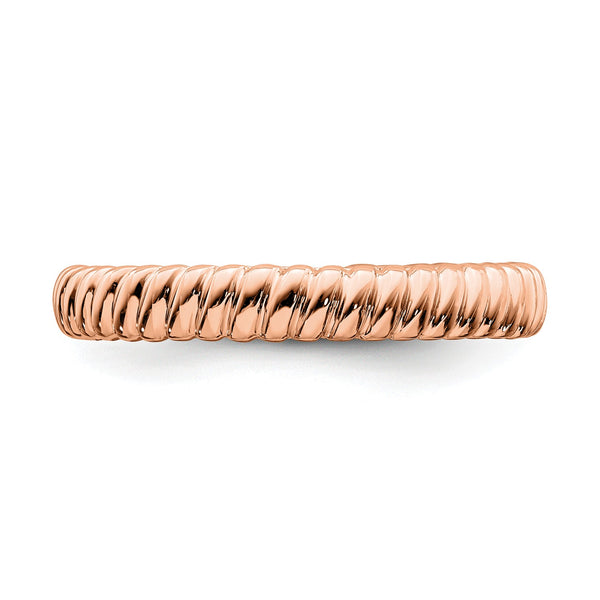 Sterling Silver Stackable Expressions Pink-plated Ring