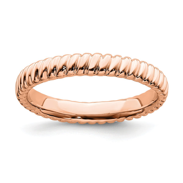 Sterling Silver Stackable Expressions Pink-plated Ring