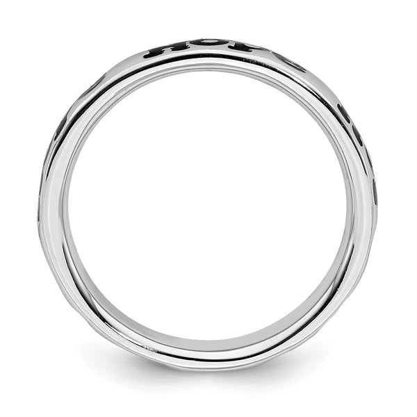 Sterling Silver Stackable Expressions Polished Enameled Hope Ring