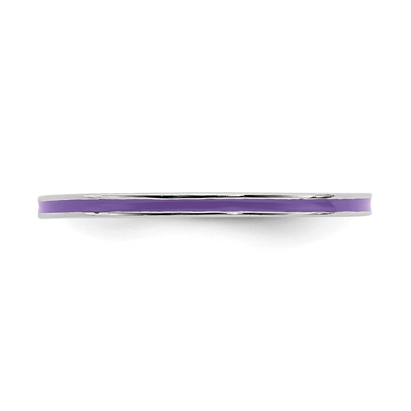 Sterling Silver Stackable Expressions Purple Enameled 1.5mm Ring