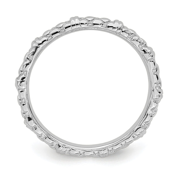 Sterling Silver Stackable Expressions Rhodium Cable Ring