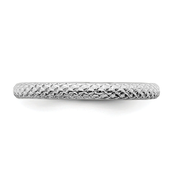 Sterling Silver Stackable Expressions Rhodium Cable Ring