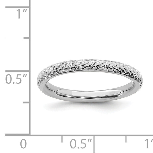 Sterling Silver Stackable Expressions Rhodium Cable Ring
