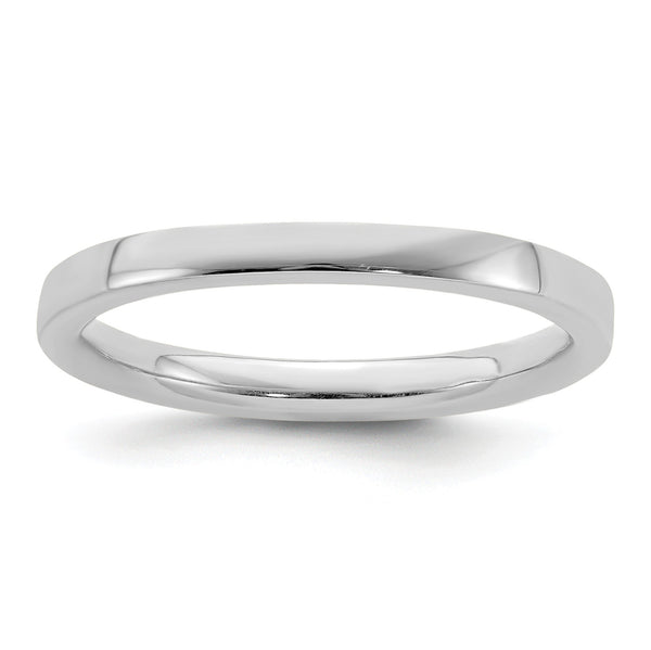 Sterling Silver Stackable Expressions Rhodium Polished Ring