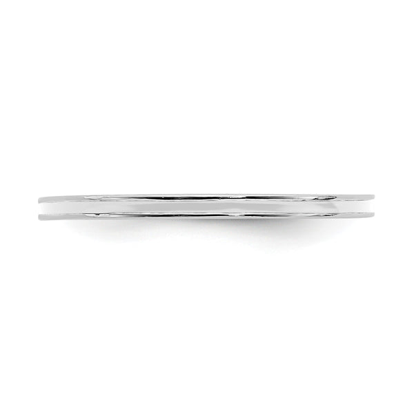 Sterling Silver Stackable Expressions White Enameled 1.5mm Ring