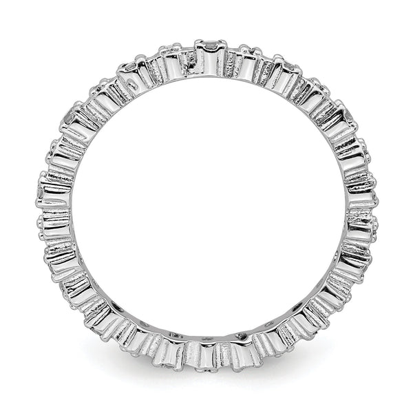 Sterling Silver Stackable Expressions White Topaz & Diamond Ring