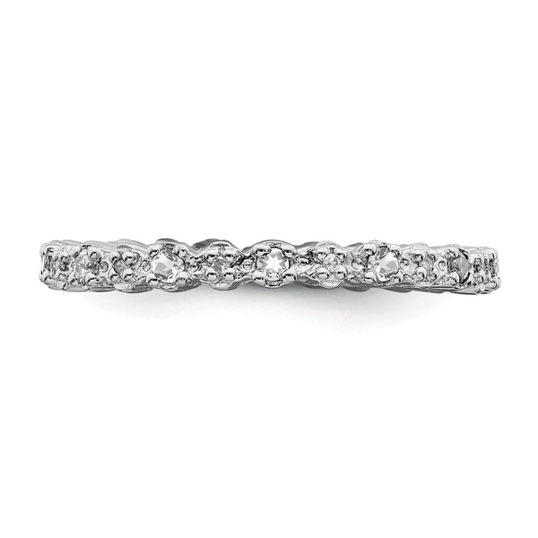 Sterling Silver Stackable Expressions White Topaz & Diamond Ring