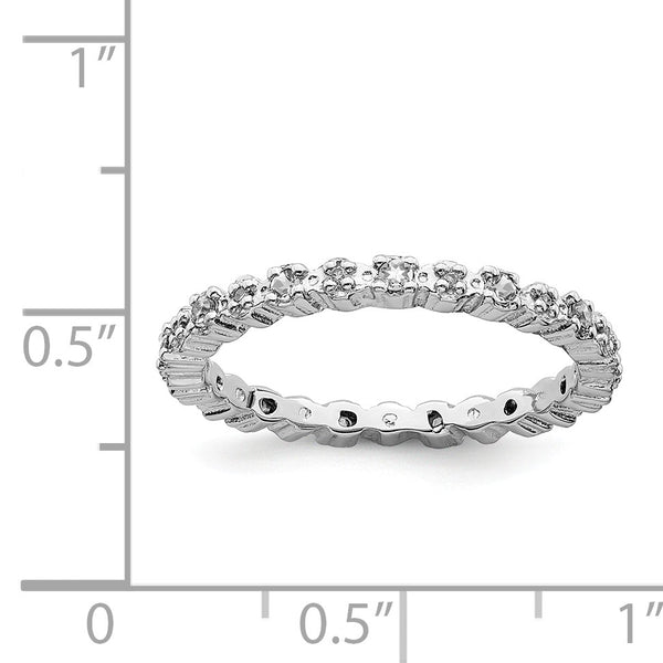 Sterling Silver Stackable Expressions White Topaz & Diamond Ring