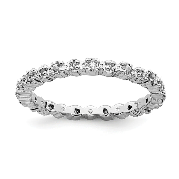 Sterling Silver Stackable Expressions White Topaz & Diamond Ring