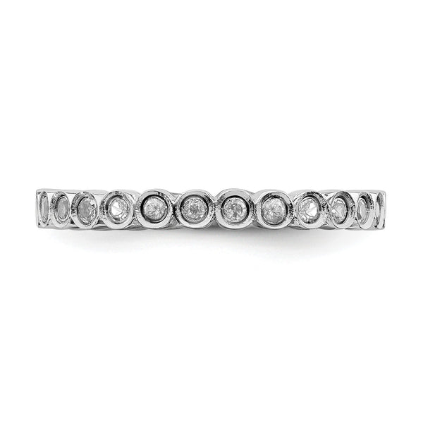 Sterling Silver Stackable Expressions White Topaz Ring