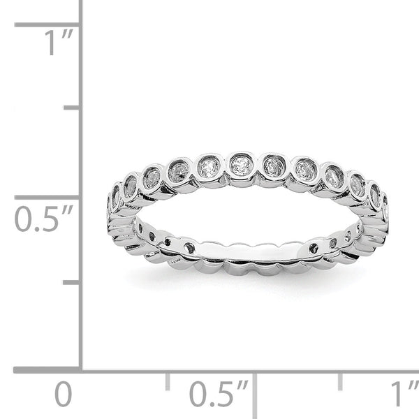 Sterling Silver Stackable Expressions White Topaz Ring