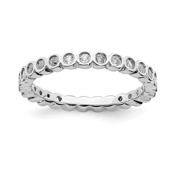 Sterling Silver Stackable Expressions White Topaz Ring