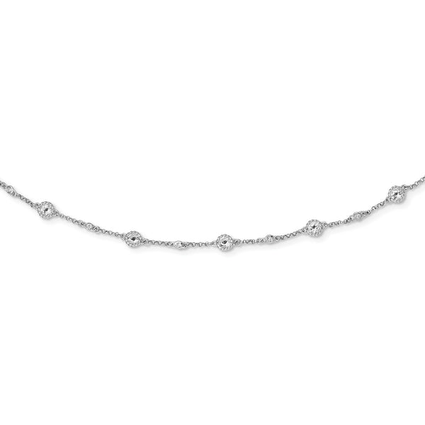 Sterling Silver White Topaz 36" Necklace