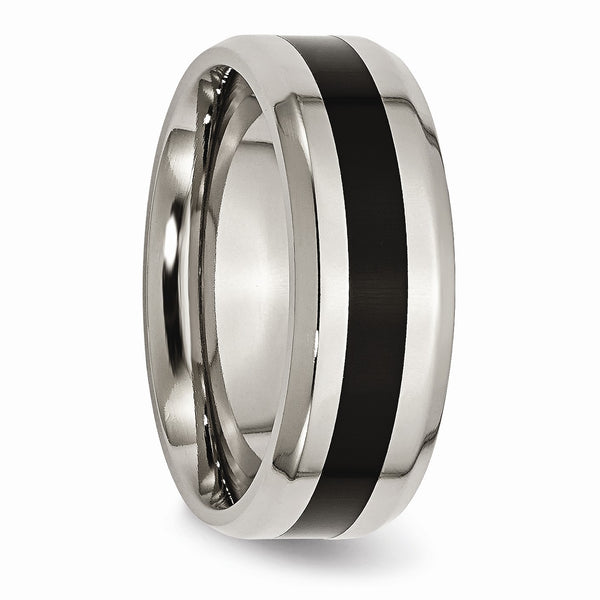 Titanium Black Enameled 8mm Polished Band