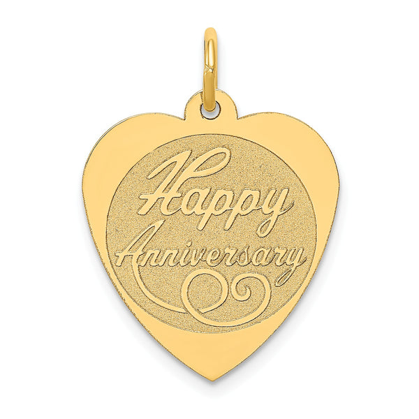 14KT Yellow Gold 26X18MM Happy Anniversary Charm