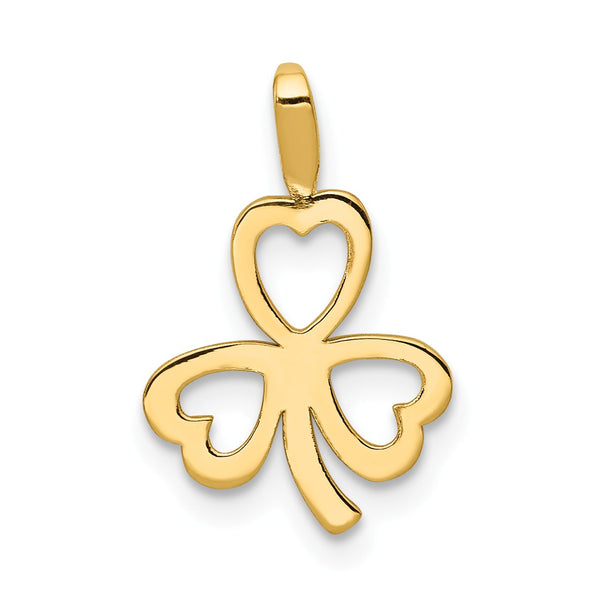 14KT Yellow Gold 15X10MM Clover Pendant-Chain Not Included