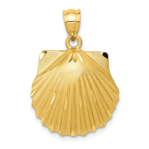 14KT Yellow Gold 27X18MM Seashell Pendant-Chain Not Included