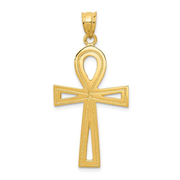 14KT Yellow Gold 39X19MM Cross Pendant-Chain Not Included