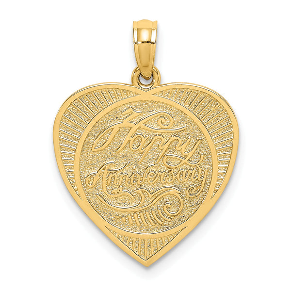 14KT Yellow Gold 24X17MM Happy Anniversary Charm